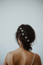 Load image into Gallery viewer, floral hair pins, wedding hair pins, diamante hair accessory, diamante flower hair pins
